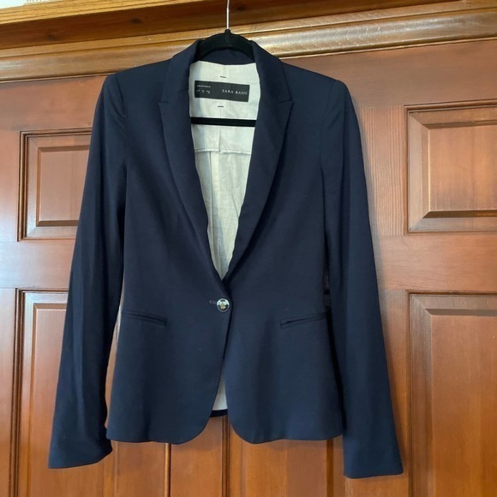 Zara basic navy blazer